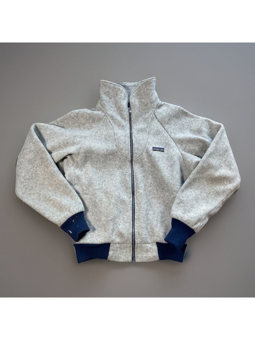 Patagonia Vintage 1970s 80s Grey Full Zip Fleece Size 11/12 Outdoors Rare Gorp